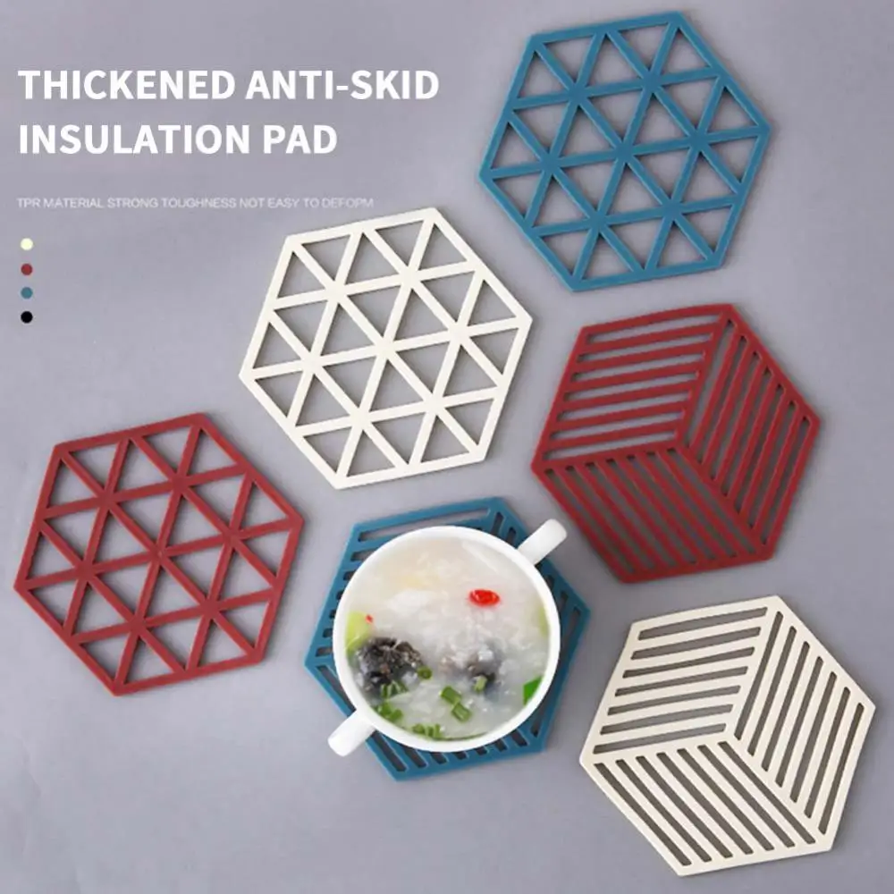 

Heat Resistant Drink Cup Coasters Non-slip Table Placemat Rectangle Insulation Pad Kitchen Accessories Silicone Mat