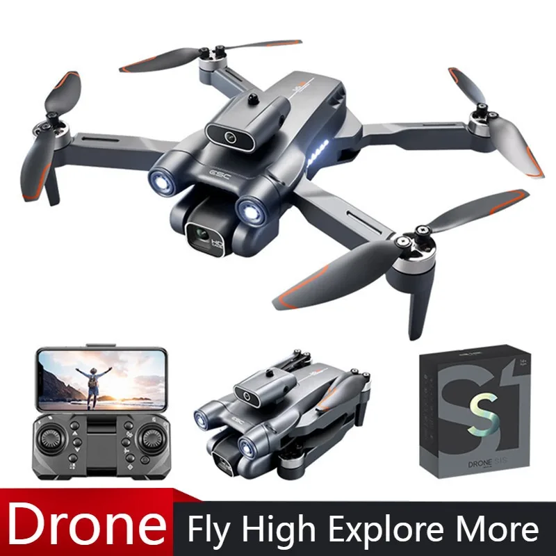 Фото Мини-дрон S1S RC Drone Профессиональная аэрофотокамера 6K с двумя объективами и бесщеточным оптическим потоком с сервоприводом WIFI Складной квадрокоптер №1