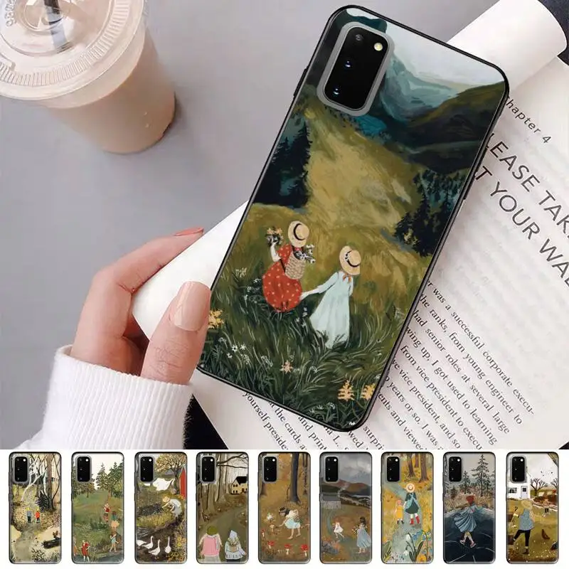 

Cartoon Scenery Girl Phone Case For Samsung Galaxy S 20lite S21 S21ULTRA s20 s20plus S21plus 20UlTRA