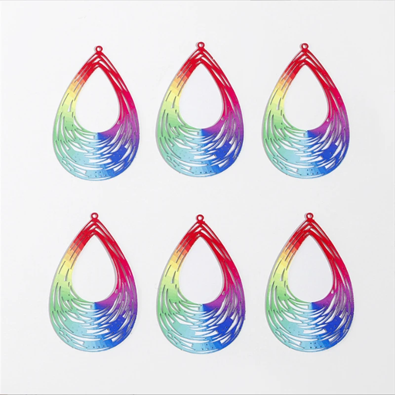20 шт./лот новые креативные красочные металлические подвески в форме капли воды