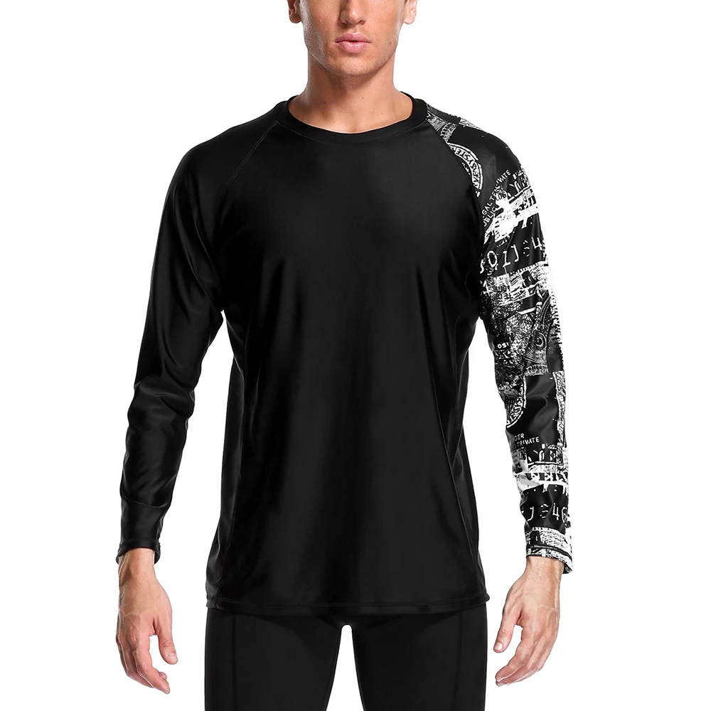 2022 new men's fashion split long-sleeved swimming surfing tops UV protection water sports snorkeling beach surfing clothes tops