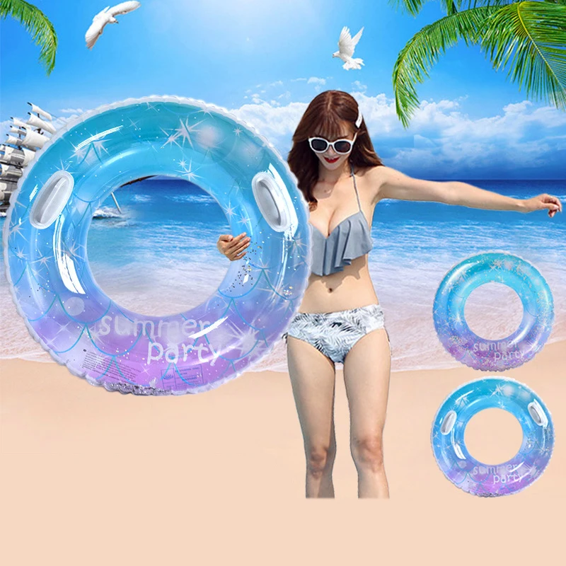 

1PC Thickened Net Red Sequins Star Mermaid Swimming Ring Water Toys 60/70/80/90/100