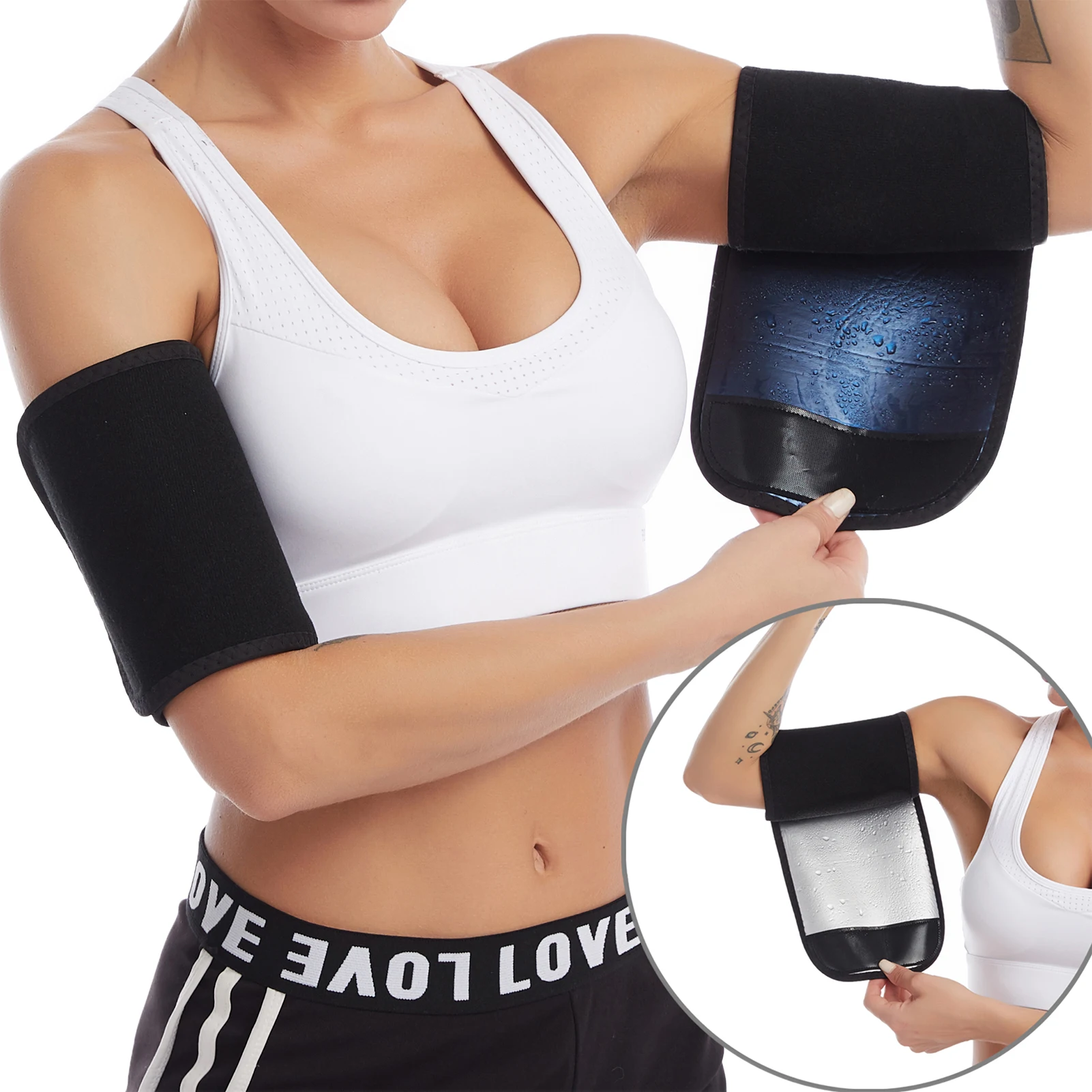 

Slimming Arm Trimmer Comfortable And Soft Arm Shape Band Wrap Sleeve Adjustable Arm Sauna Slimmer For Sports Workout