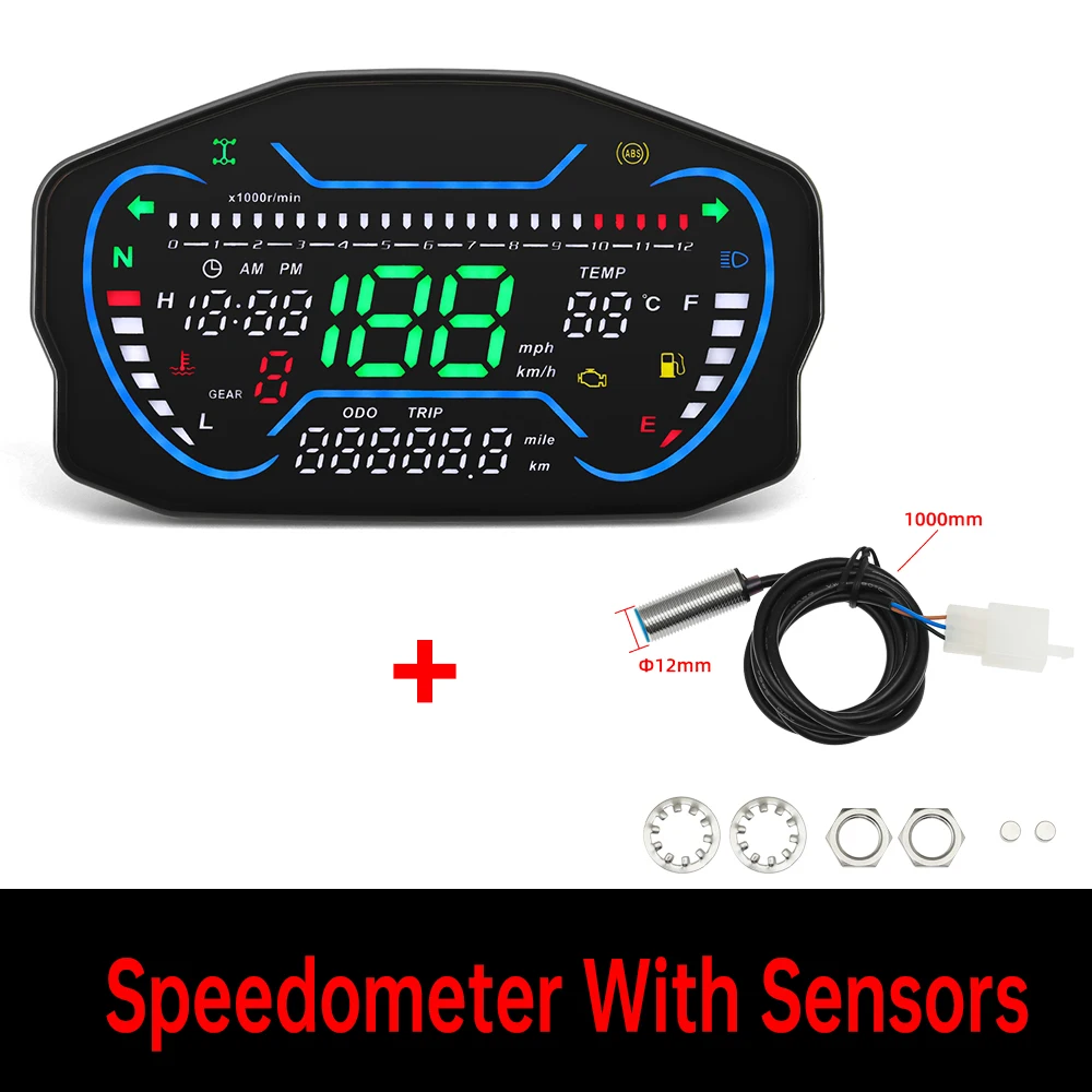 

Мотоциклетная цифровая панель, ЖК-спидометр, одометр для Ducati, Honda, Kawasaki, Suzuki, для 2/4 цилиндров, мото