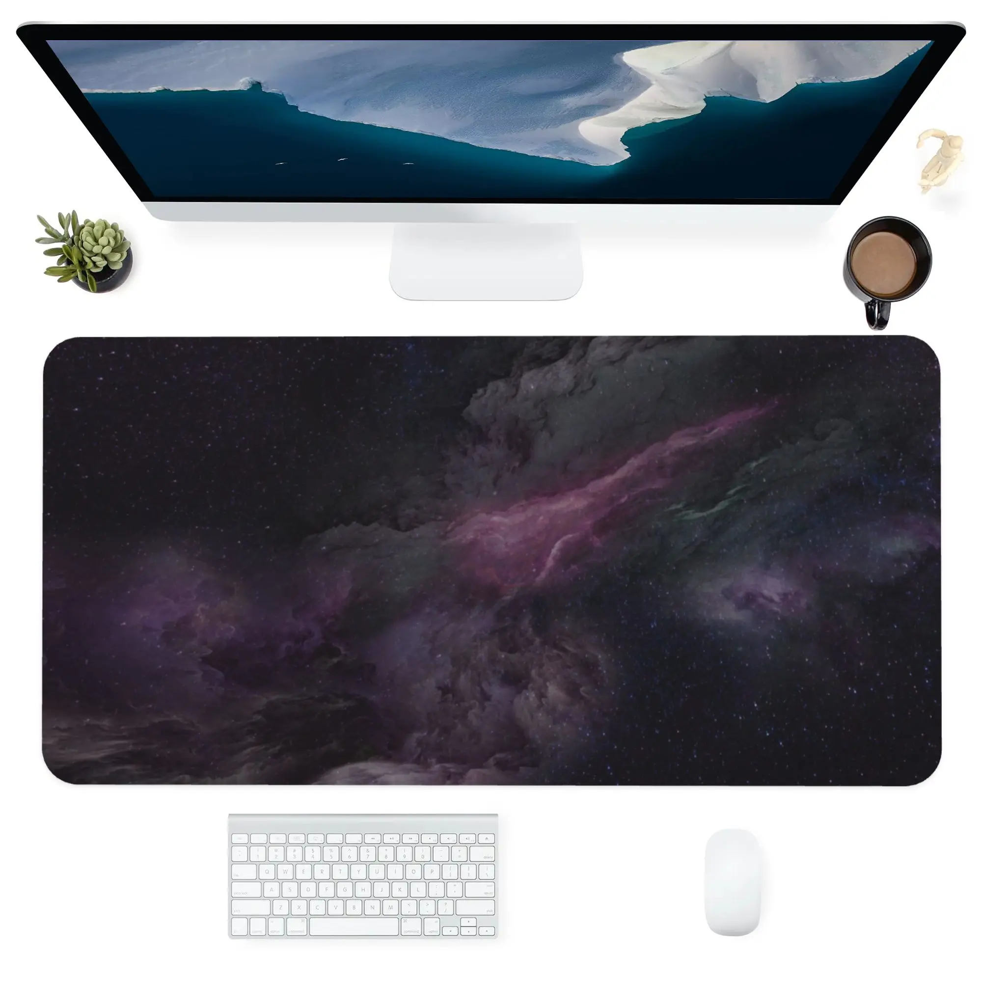 

Mouse Pad Computer Office Supplies Accessorie Dustproof Large Customized Mats Desk Pads Blue Red Mist Pattern 400x900MM Gift XXL