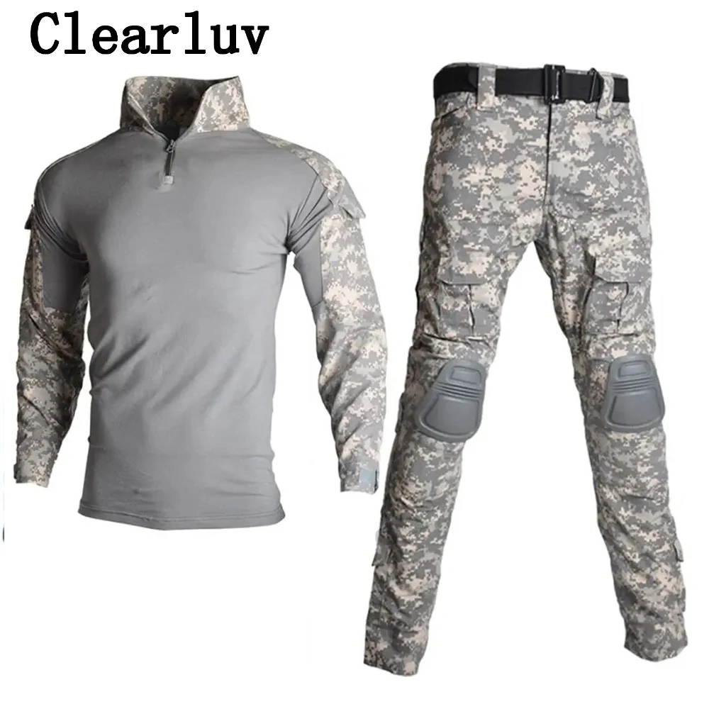 

Men's Assault Military Tactical Combat Shirt Short Long Sleeve Outdoor Army Training T Shirt Camping Camouflage Hunting Clothes