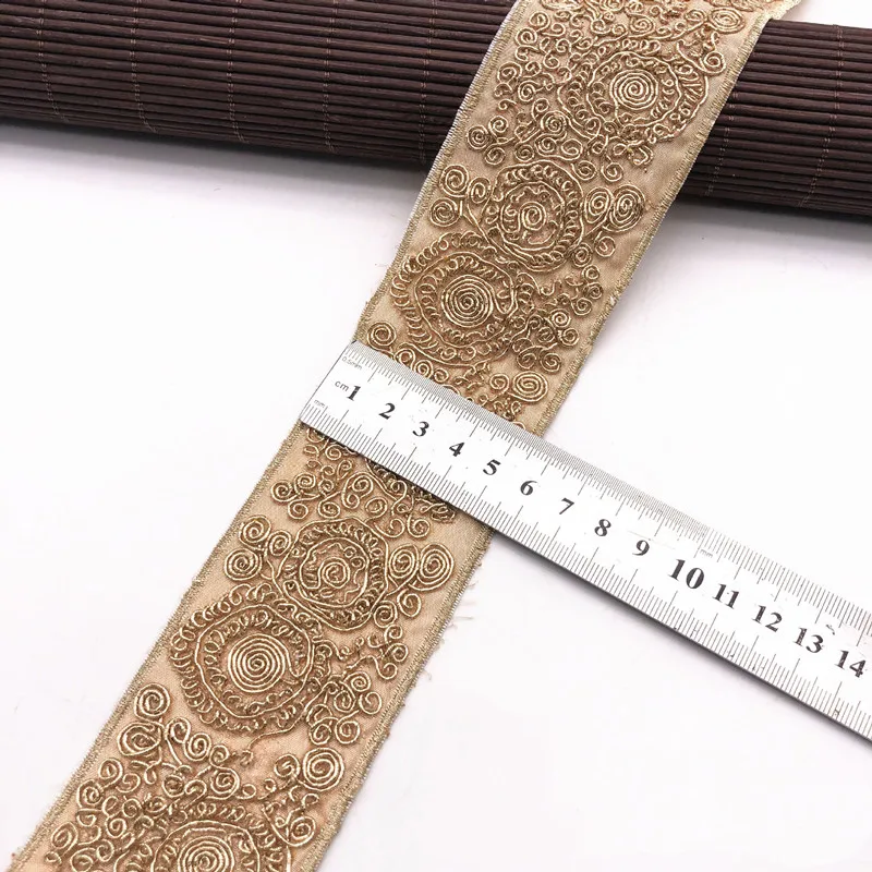 1 ярд вышитая кружевная ткань Золотая лента сделай сам ремесла одежда швейные