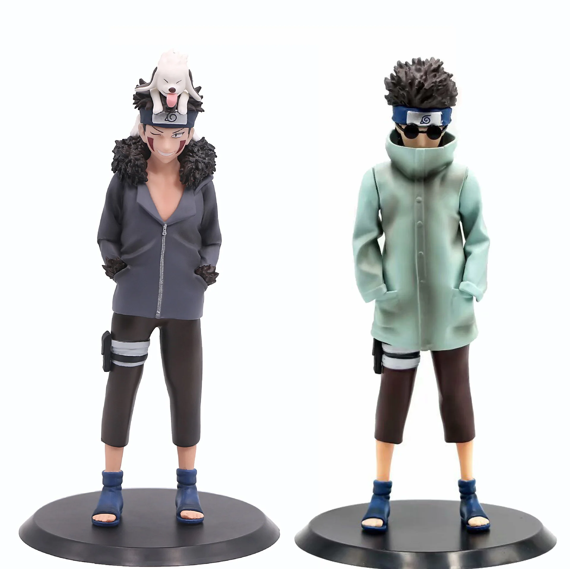 

Anime Naruto Inuzuka Kiba Aburame Shino Standing Figure Boxed Ornaments Children's Toys Birthday Christmas Gifts