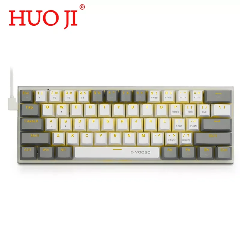 

HUO JI E-YOOSO Z-11 61 Key 60% Mechanical Keyboard Gaming Keyboard Red Switches Solid Color Backlit Small Compact Keyboard