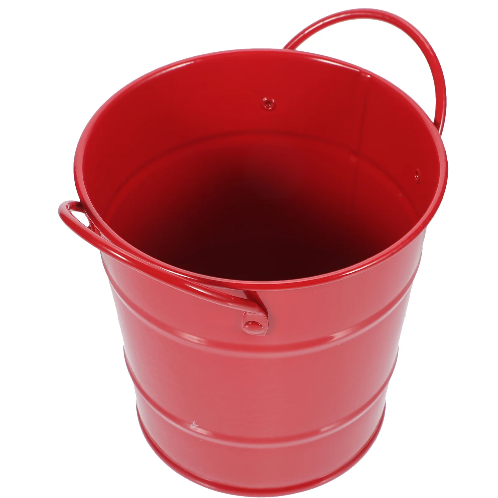 

Mini Desktop Trash Can French Fries Brush Pen Pot Holder Wrought Iron Organizer Stationery Child