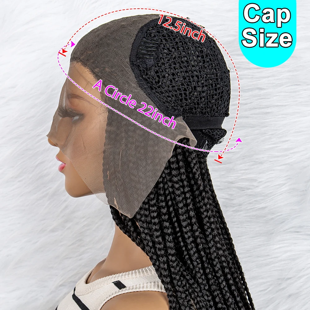 Synthetic Braided Wigs Synthetic Lace Front Wigs Knotless Box Braids 13x6 Lace Front Braids Wig With Baby Hair for Black Women images - 6