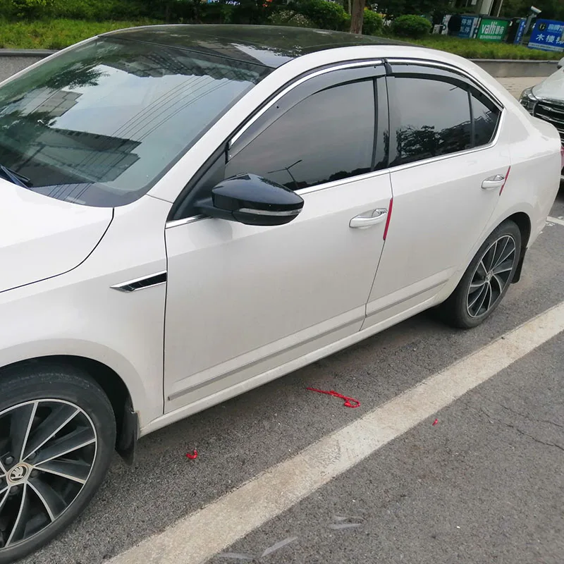 Car Window Visor Deflector Visor Shade Sun Guard Automobile Car Awnings Shelters Deflectors For Skoda Octavia sedan 2015-2019