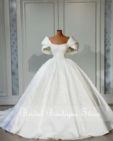 off the shoulder wedding dress 2022new luxury beading sequins pearls ball gowns for bride elegant lace up vestido de noiva