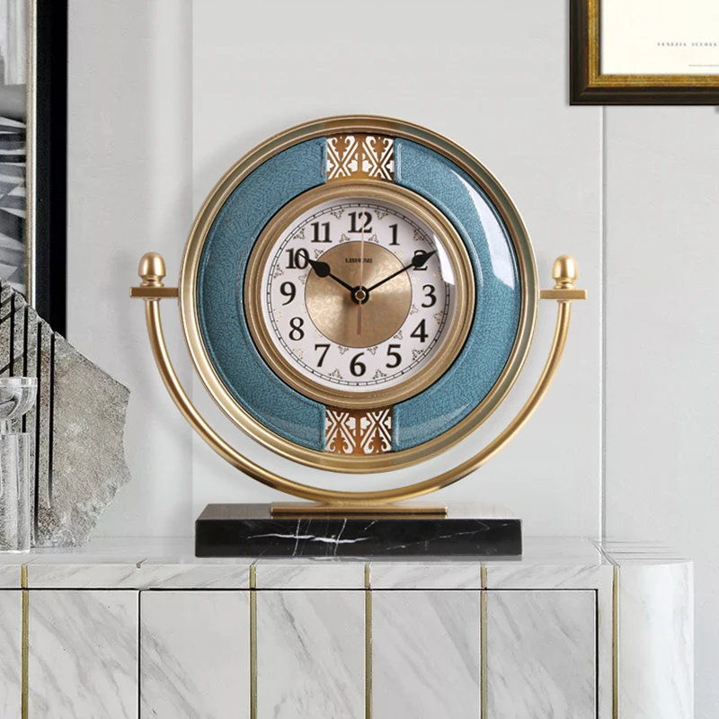 

Retro European Table Clock Luxury Living Room Desk Mute Creative Digital Clock Despertador Home Decor Horloge Flip Clock