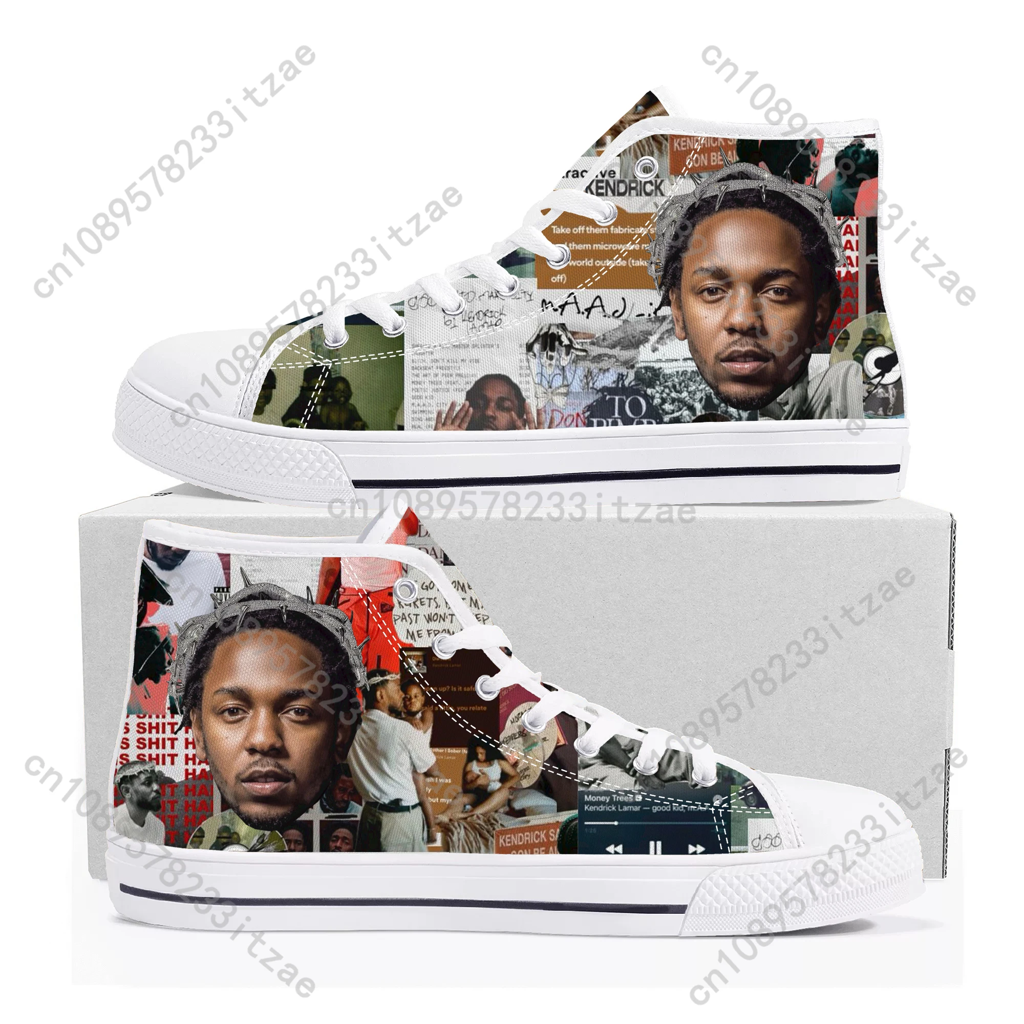 Kendrick Lamar Рэпер Хип-Хоп Высокие Кроссовки Мужские Женские Подростковые
