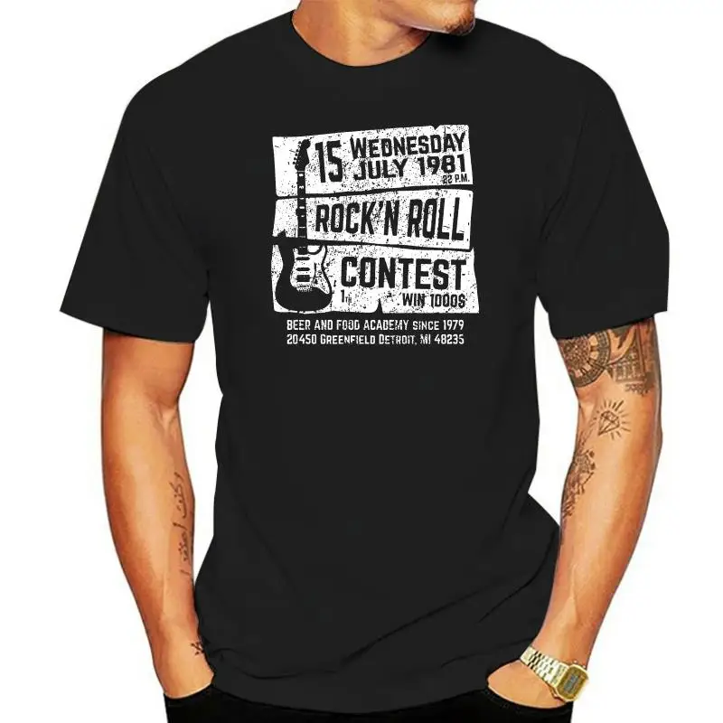 

High Quality Casual Printing Tee Shirt Mens T-shirt Men Rock and Roll Contest Guitarist Guitar Summer T-shirt