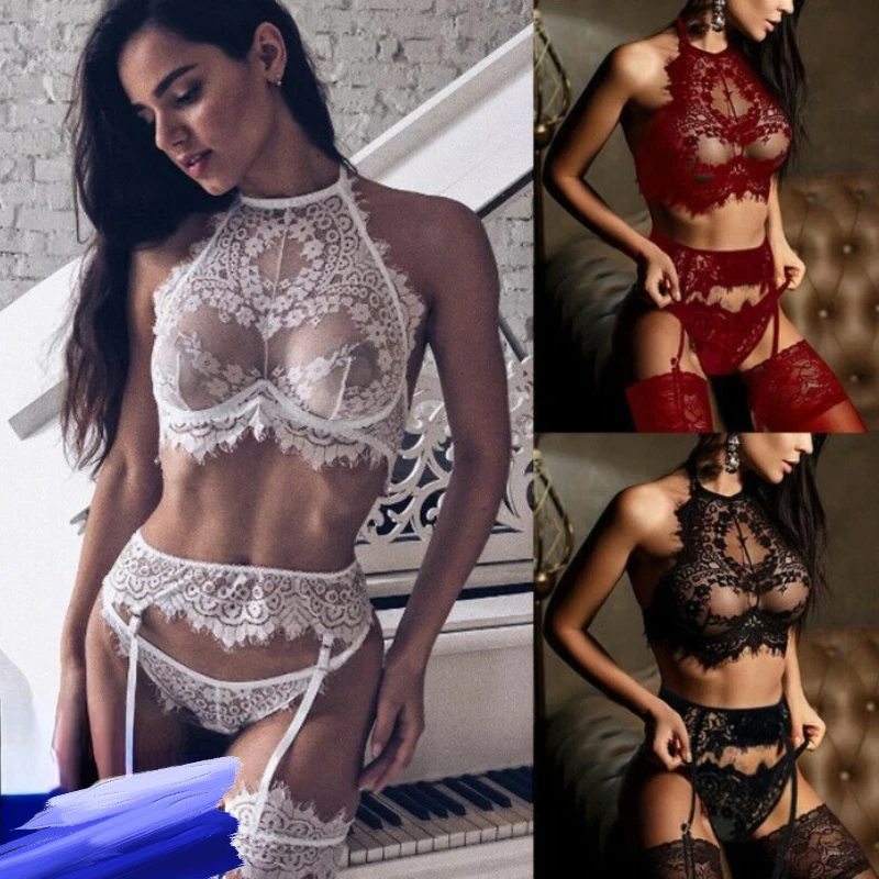 

3 шт., женское прозрачное кружевное нижнее белье