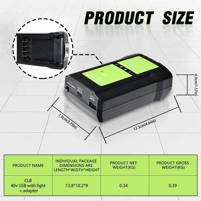 Адаптер GLB40V для Greenworks Glibo 36-40 В литиевые батареи защита от перезаряда