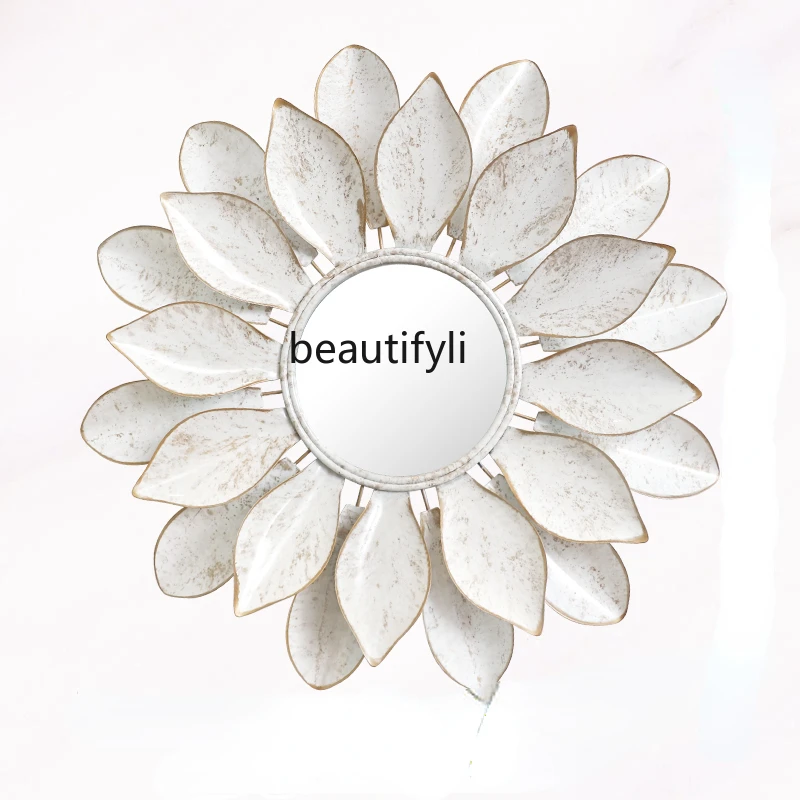 

zq Living Room Wall Decoration Mirror Dining Room Entrance Background Wall Pendant Wall Art Iron Wall Decoration