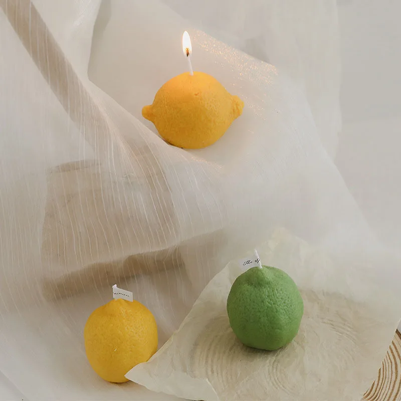 

3D Aromatherapy Candle Creative Lemon Scented Candles Home Indoor Shooting Scene Decoration Holiday Supplies Gift Bathroom Decor