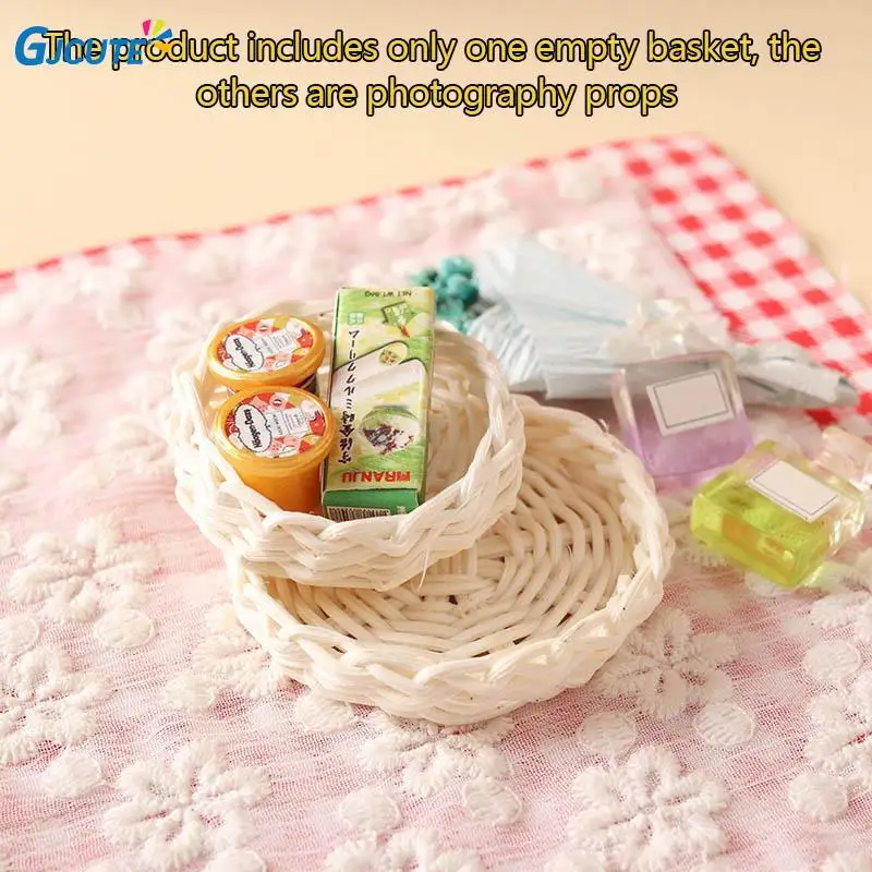 

1PC 1:6 1:12 Dollhouse Miniature Fruit Food Storage Basket Desktop Storage Tray Home Model Decor Toy DIY Doll House Accessories