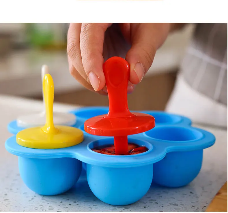 

Ice Cream Ice Pops Mold Portable Food Grade Popsicle Mould Ball Maker Baby DIY Food Supplement Tools Fruit Shake Accessories