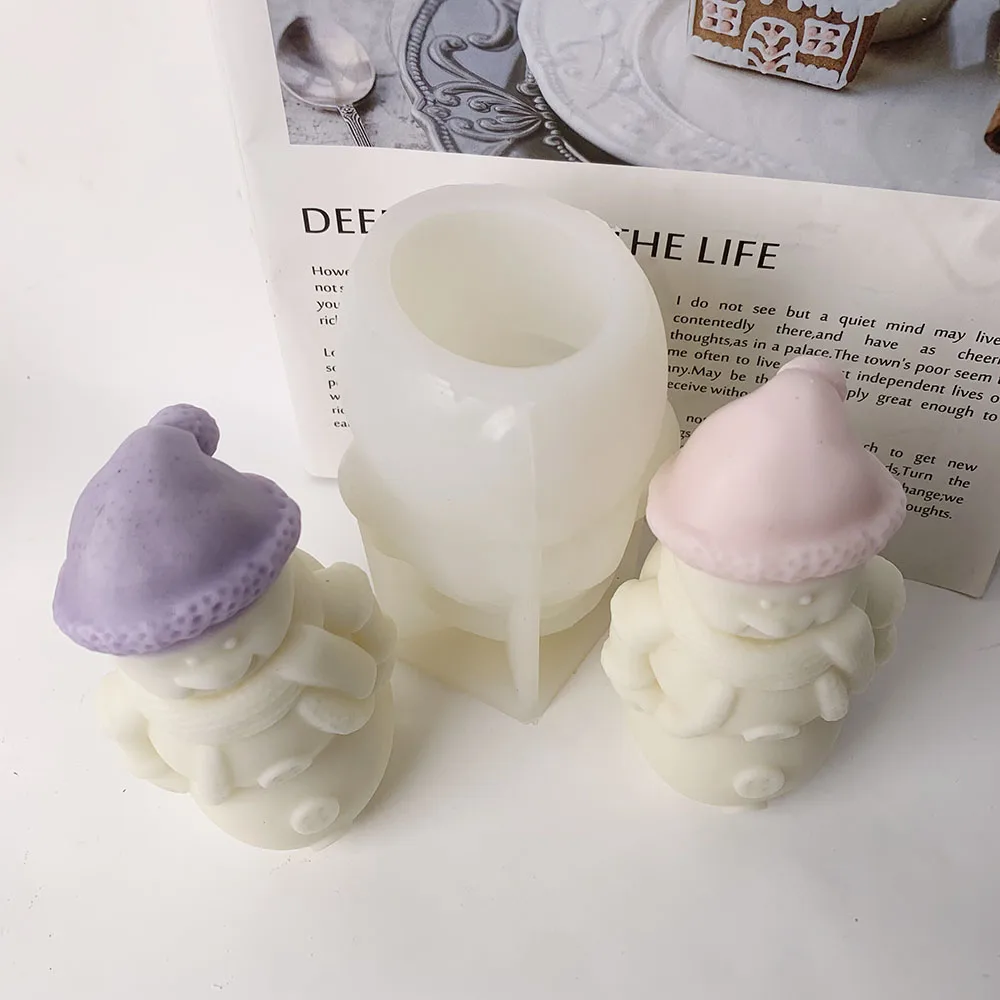 Рождественская силиконовая форма для свечей сделай сам снеговик сосновая шишка