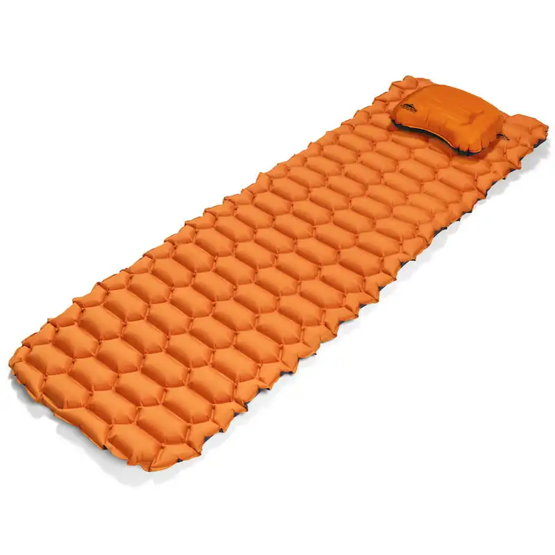 

Sleeping Pad Set, Self Inflatable Sleeping Pad with Pillow for Backpacking, Hiking, and Traveling, Orange