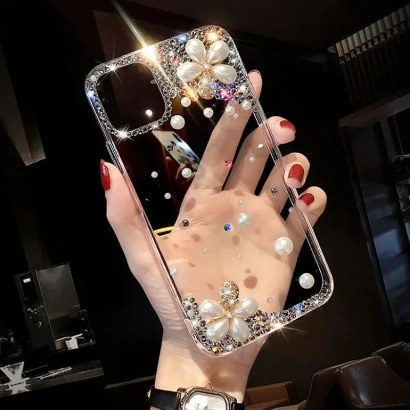 Прозрачный чехол с бриллиантами для Iphone 15 14 13 12 11 Pro MAX XR дизайн чехла блестящими