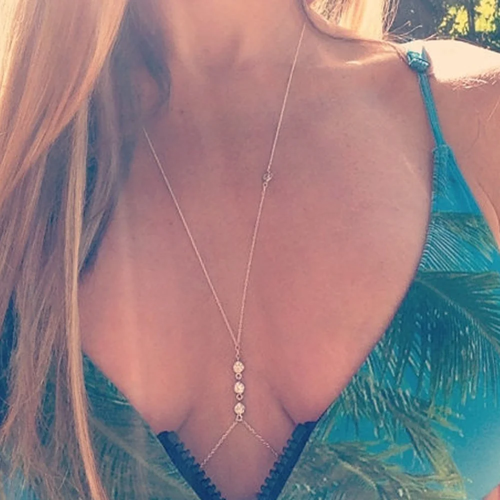 

Selling accessories summer clothes accessories fashion street shooting Crystal Necklace body chain women's gifts