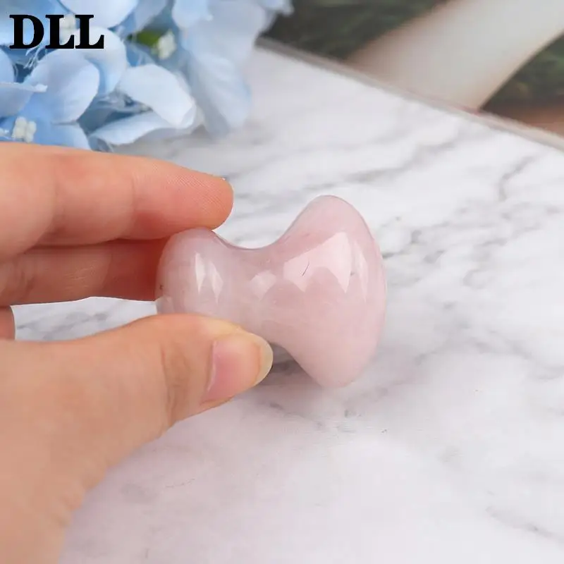 

Natural Rose Quartz Mushroom Facial Back Foot Acupuncture Massage Scraper SPA Therapy Jade Board Face Massager Gua Sha Tool 1PCS