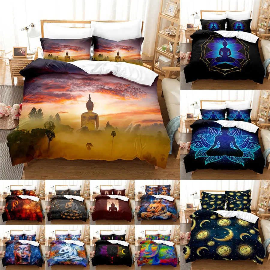 

Комплект постельного белья с пододеяльником Будды, 220x240 см