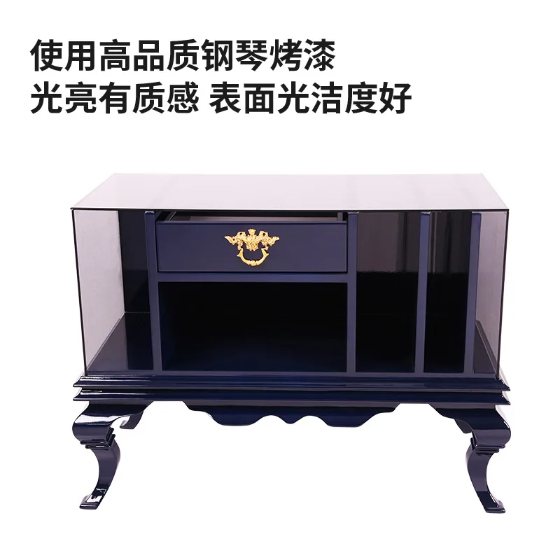 

Processing custom bedside table light luxury high-end post-modern Nordic American copper bright solid wood frame bedside table