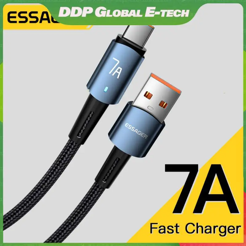 

Portable Aluminum Usb C Cable Usb2.0 Type C Cable 100w Braided Nylon Wire Phone Accessories 7a Charger Cable 480mbps