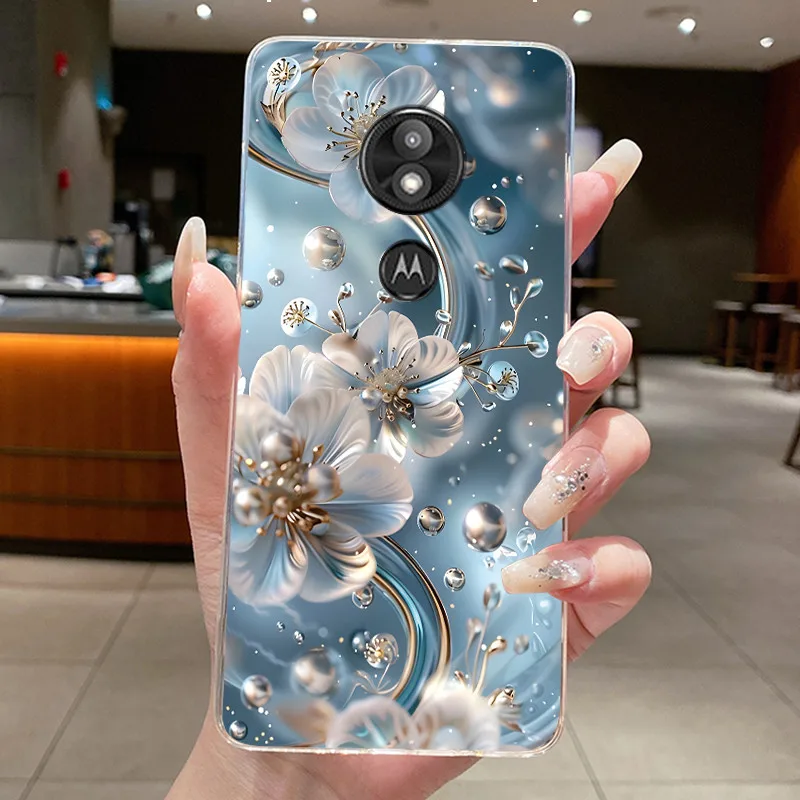 Фото Для Motorola Moto E5 Play E5 Plus Прозрачный роскошный чехол с бабочкой и модными цветами, мягкий чехол из ТПУ для MotoE5 e 5 Play Plus, чехол для телефона №2