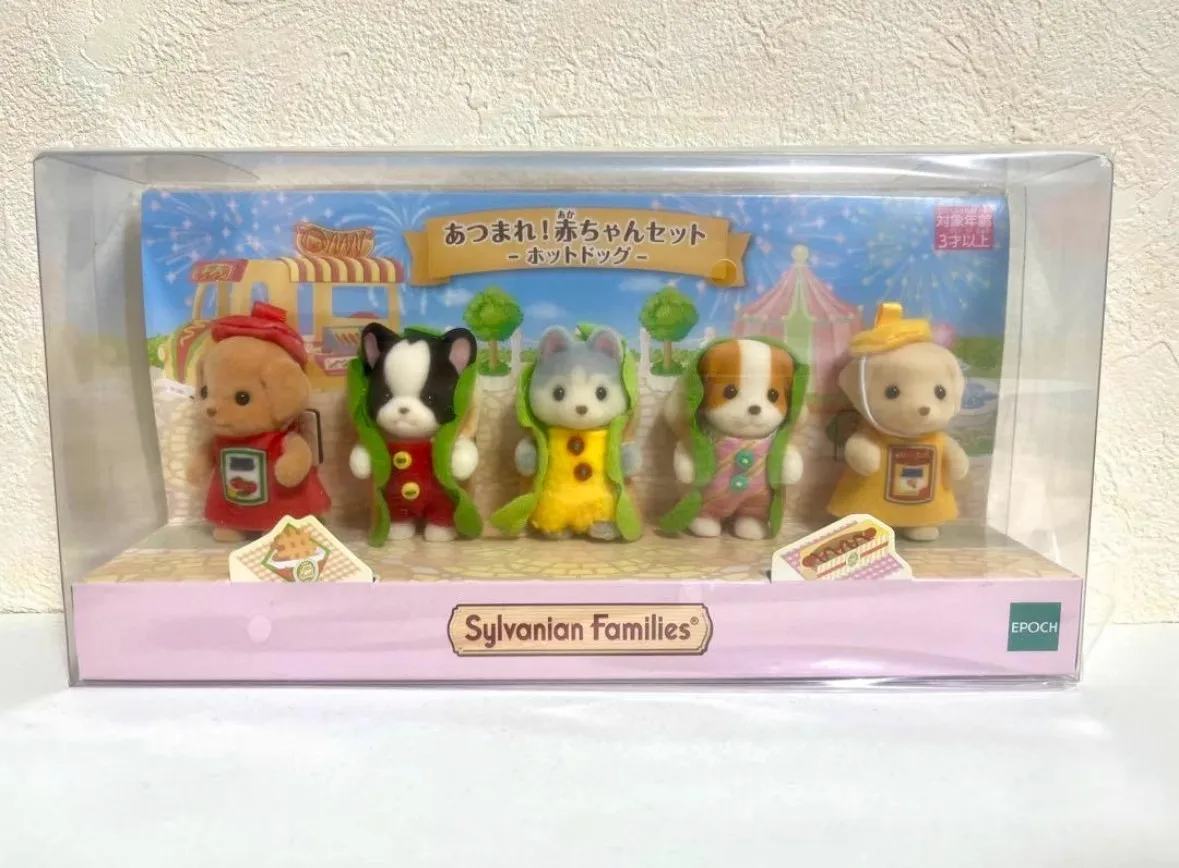 Фото Sylvanian Families, аниме-фигурки, набор хот-догов, пудель, бульдог, хаски, станция, Kawaii T 2004, семейная игрушка для девочек на день рождения, индивидуальный подарок №3