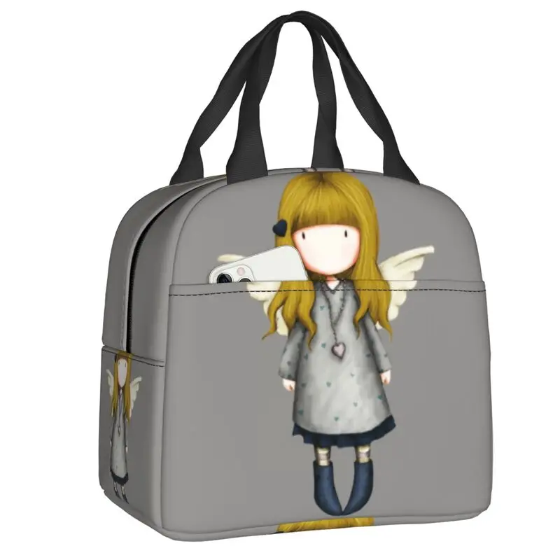 

Блонд Gorjuss Портативный Ланч-бокс для женщин водонепроницаемый Санторо Кукла мультфильм охладитель Термоизолированный пищевой Ланч-бокс для офиса