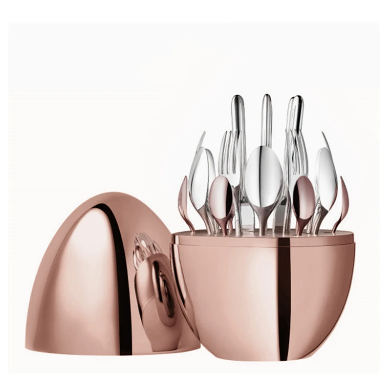 

Luxury Stainless Steel 304 Cutlery Set 24pcs Egg Cutlery Home Decoration Customizable LOGO