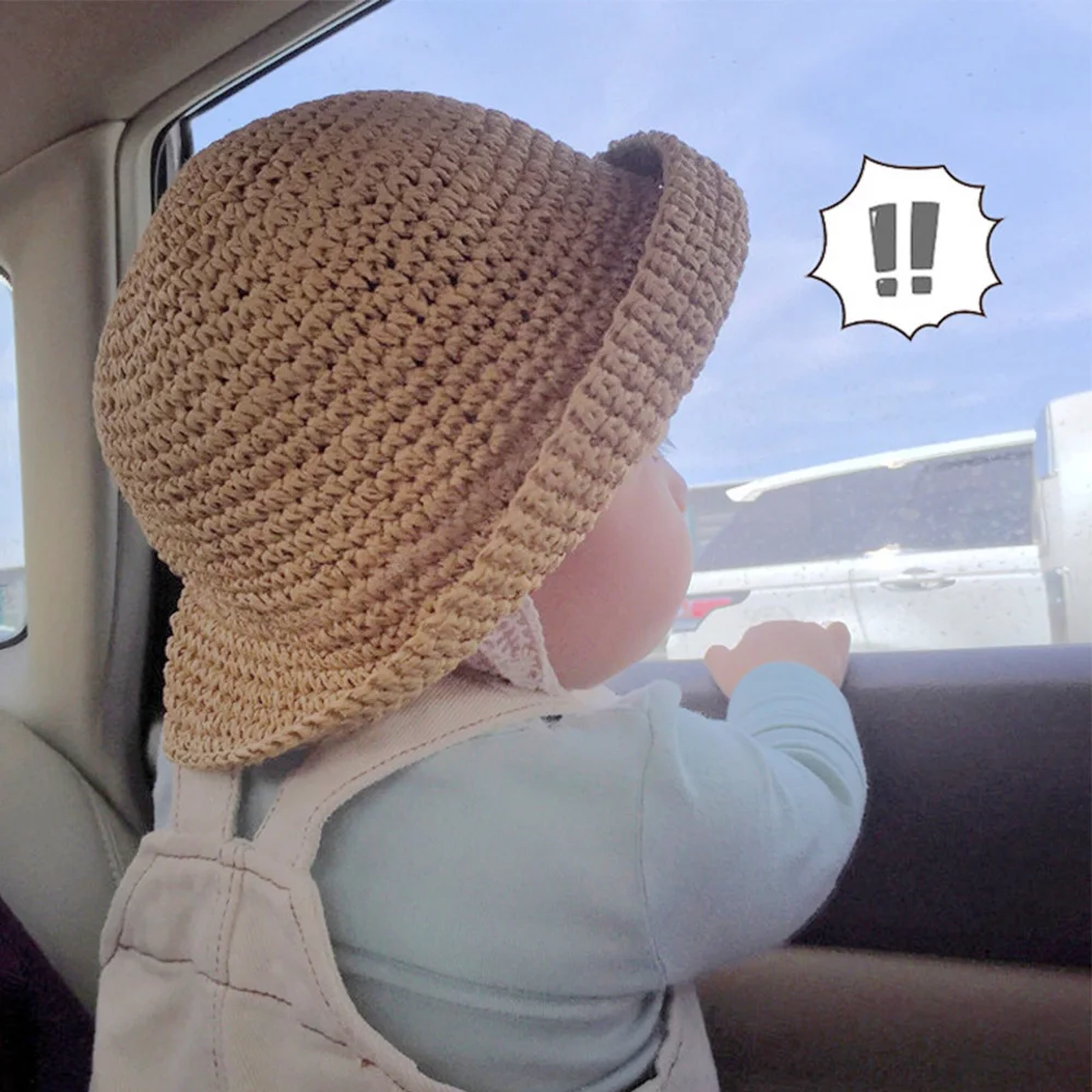 

Baby Hat Young Children's Hat Handmade Fisherman Hat Spring And Summer Cute Breathable Boy Straw Hat Sun Protection Sun Hat