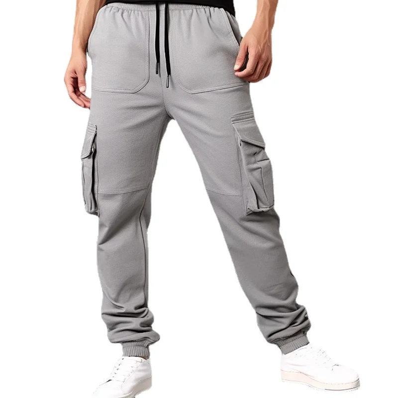 

Men's Cargo Sweatpants 2023 Grey Drawstring Fleece Joggers
