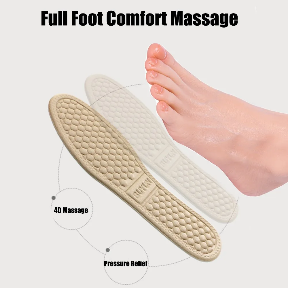 4D Massage Insoles for Shoes Men Women Soft Comfortable  Breathable Cushion Sport Insoles Feet Care Plantar Fasciitis Insole