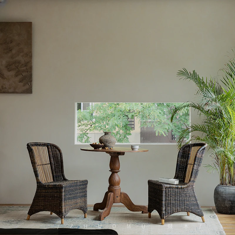 

Tengyi Household Leisure Backrest Chair Imported from Indonesia, Natural Plant Gendo Tengyi Elderly Leisure Chair