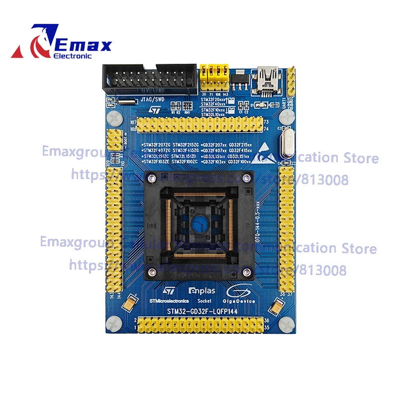 

Enplas STM32-GD32F-LQFP144 STM32F407 STM32F103 0,5 мм IC Test Seat Испытательный стенд Испытательная розетка Сиденье для программирования