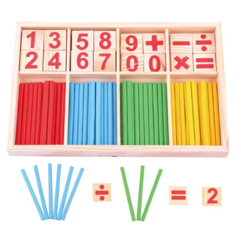 

Kids Montessori Wooden Educational Math Calculate Mathematics Games Counting Number Sticks Material Early Learning Children Toys