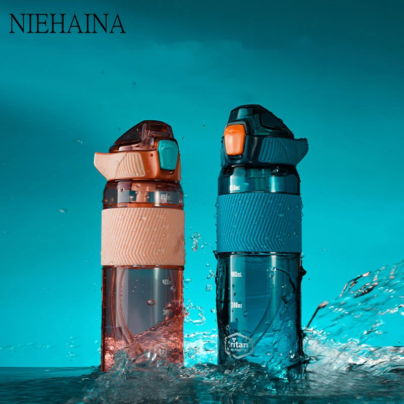 

750ml/1000ml Tritan Material Water Bottle With Straw Eco-Friendly Durable Gym Fitness Outdoor Sport Shaker Drink Bottle