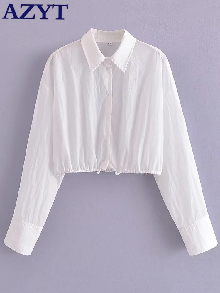 

Женская рубашка на пуговицах и с длинным рукавом, на завязках