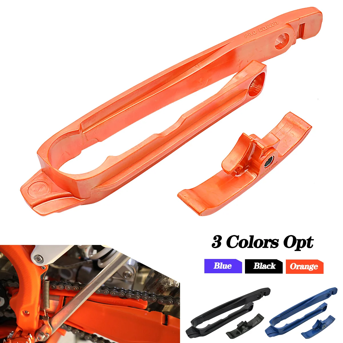 

For KTM XC125 XC150 SX125 SX150 SXF250 SXF450 XCF250 XCF450 XCW125 XCW250 XCW450 Motocross Chain Guide Slider Swingarm Guide