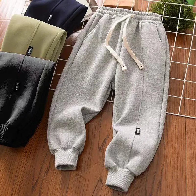 

Осенние детские однотонные свободные спортивные штаны для мальчиков с эластичным поясом шаровары повседневная одежда для детей 2 + лет весенние тонкие спортивные брюки для девочек