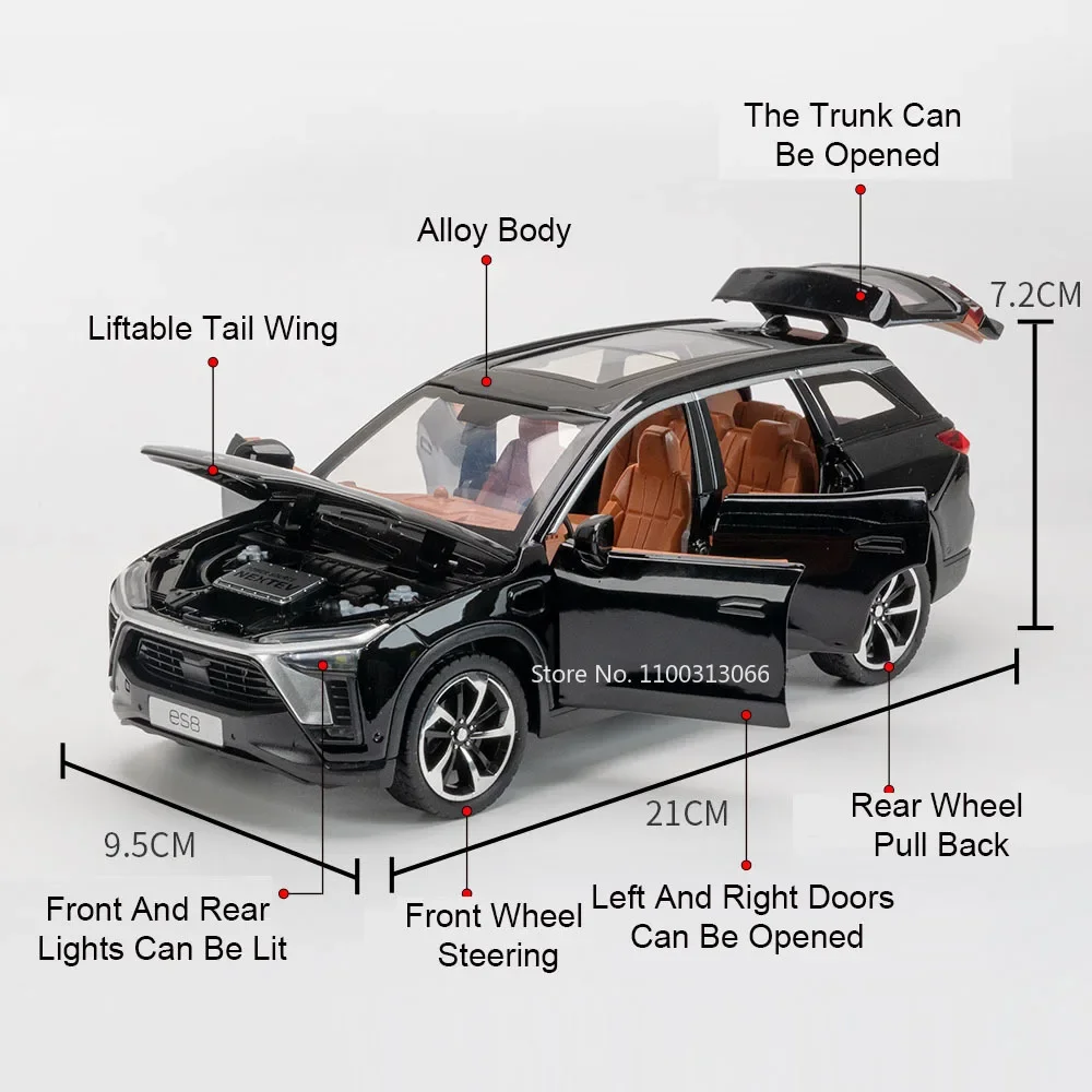 1:24 NIO ES8 игрушечные модели автомобилей литые под давлением колеса из сплава