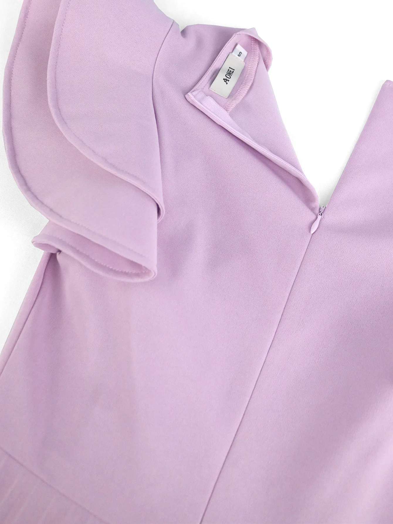 New In Dresses Plus Size Women Fashion Light Purple Square Neck Dress Elegant Temperament Casual Female Commute Pleated Dress